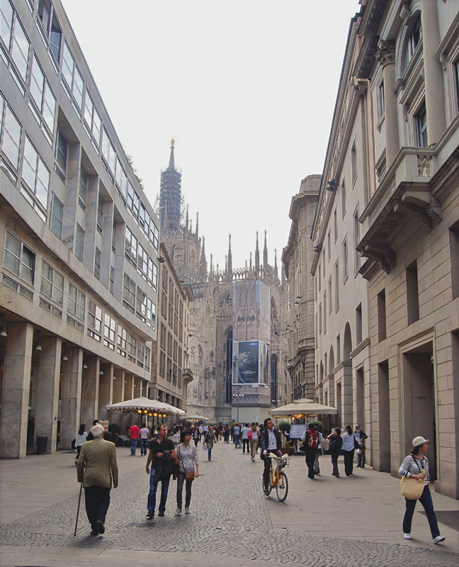 11 - A view looking down Corso Vittorio Emanuele II towards the iconic Milan Cathedral (Duomo di Milano) in Milan